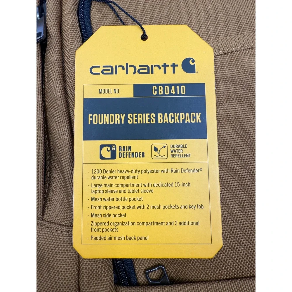 Carhartt Foundry Series Backpack Brown Rain Defender Laptop Bag CB0410 NWT